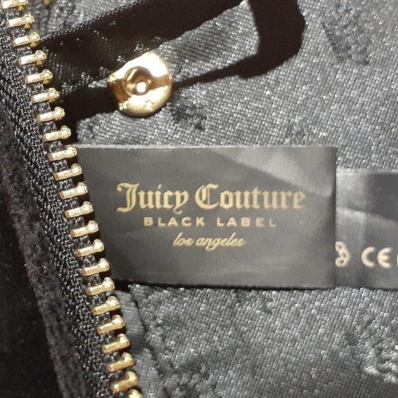 Juicy Couture Black Label Med Wristlet Rhinstones Changer Black NWOT - Picture 5 of 6